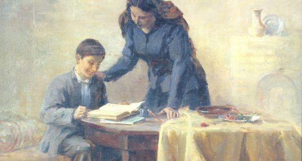 Stalin with Mother (1930) by the Georgian artist Apollo Kutateladze